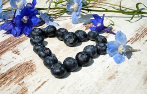 blueberries in shape of heart