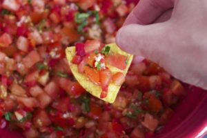 salsa, with cilantro