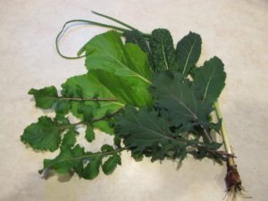 greens from the garden