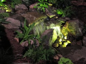 waterfall at charlotte garden show, billy provett