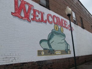 Frog Level mural near the garden show, Waynesville NC