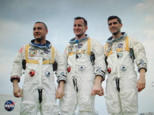 astronauts, Apollo 1 crew Grissom, White, and Chaffee.