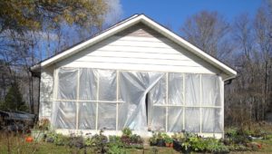 enclosing the porch, south side